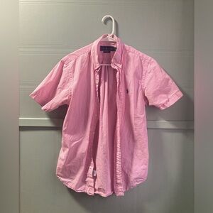 Ralph Lauren Pink Striped Short-Sleeve Button-Down Shirt